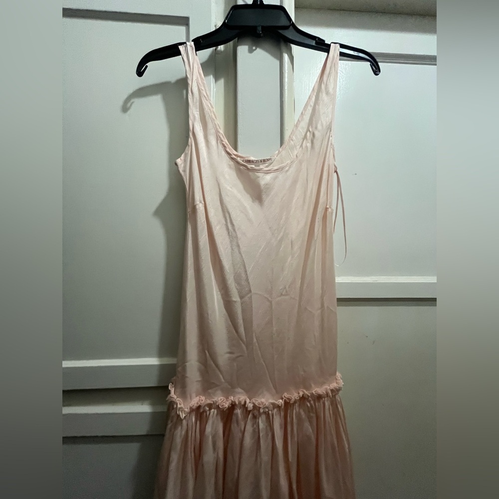 Cabbages & Roses silk pale pink drop waist dress size 10 - Picture 4 of 12